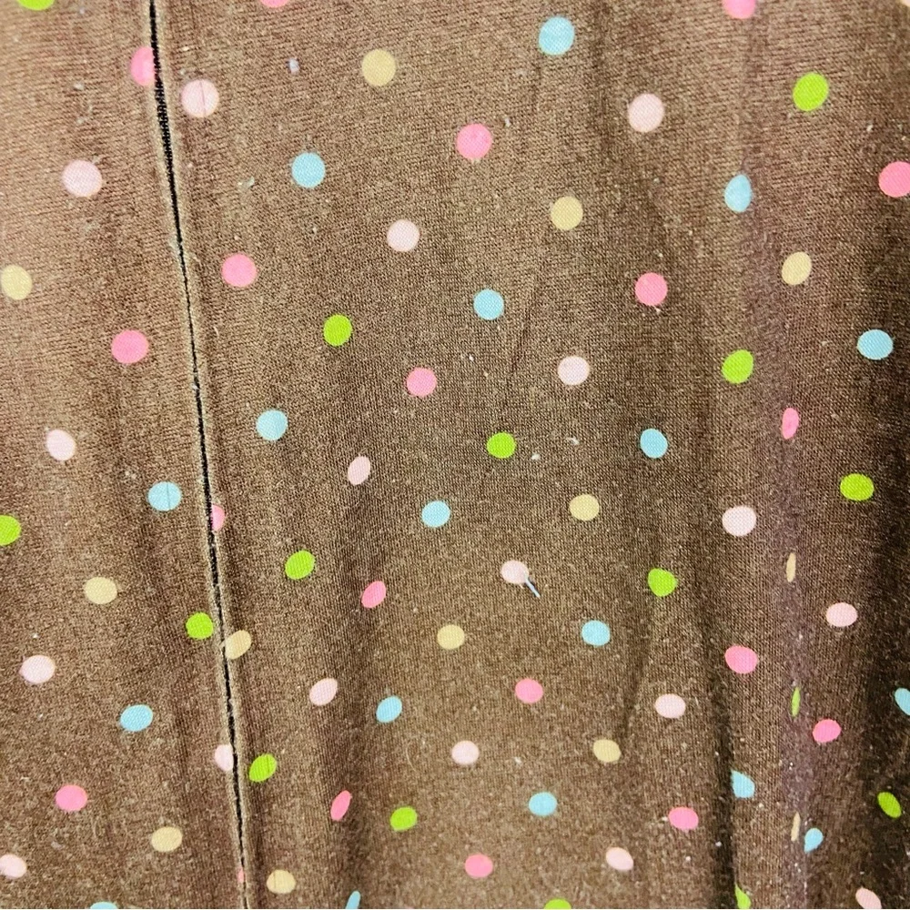 Carters Brown Polka Dot Kids One Piece footie pj with Cupcake Design size 18 M